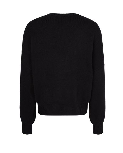 Khaite Black Wolfe Cashmere V-Neck Sweater