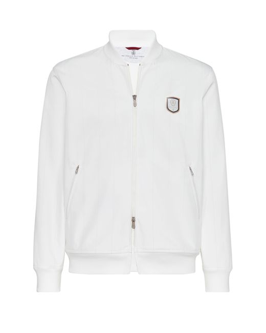 Brunello Cucinelli Sweatshirt mit Tennis-Badge in White für Herren