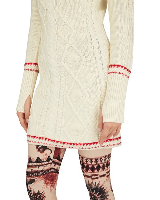 MARINE SERRE Natural Knit Short Dress