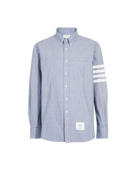 Thom Browne Blue 4-bar Cotton Shirt for men