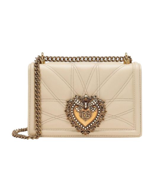 Dolce & Gabbana Natural Medium Devotion Shoulder Bag