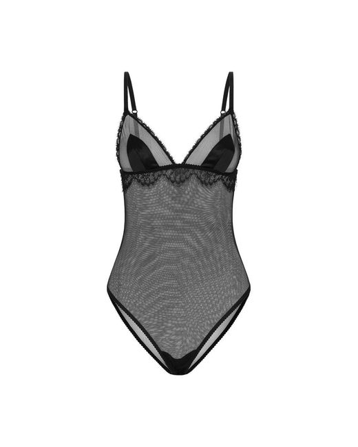 Dolce & Gabbana Black Tulle Bodysuit
