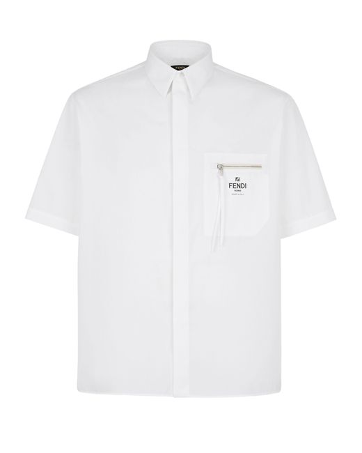 Chemise coupe classique Fendi pour homme en coloris White