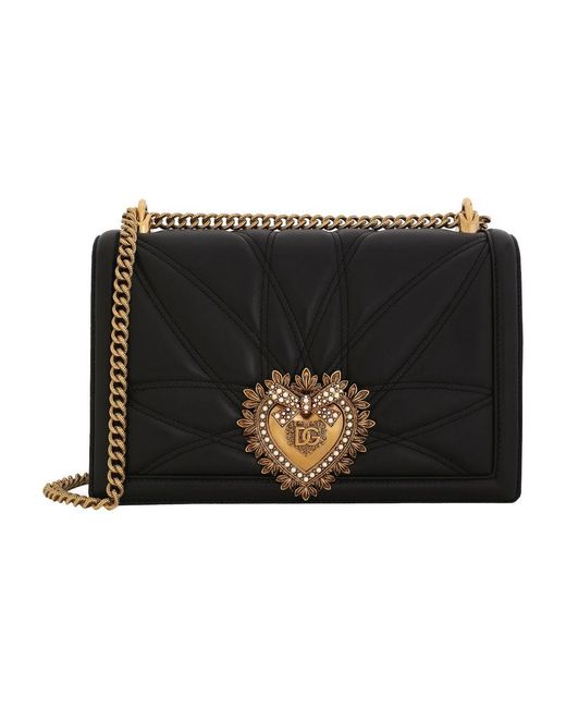 Dolce & Gabbana Black Large Devotion Shoulder Bag