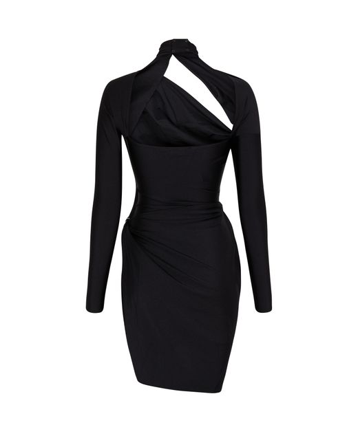 Coperni Black Asymmetric Jersey Dress