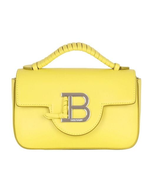 Balmain Yellow B-Buzz Leather Mini Bag