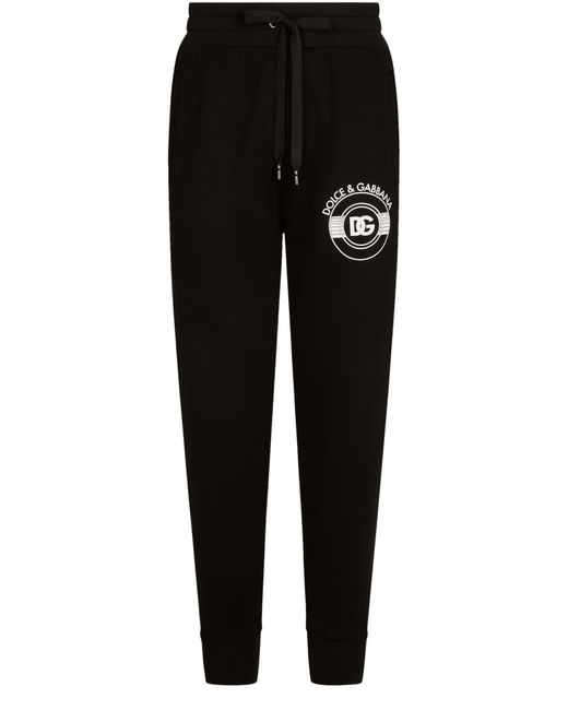 Dolce & Gabbana Black Dg Logo Print Sweatpants for men