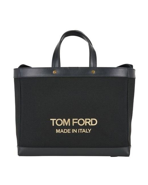 Tom Ford Black T Screw Small Shopping Bag