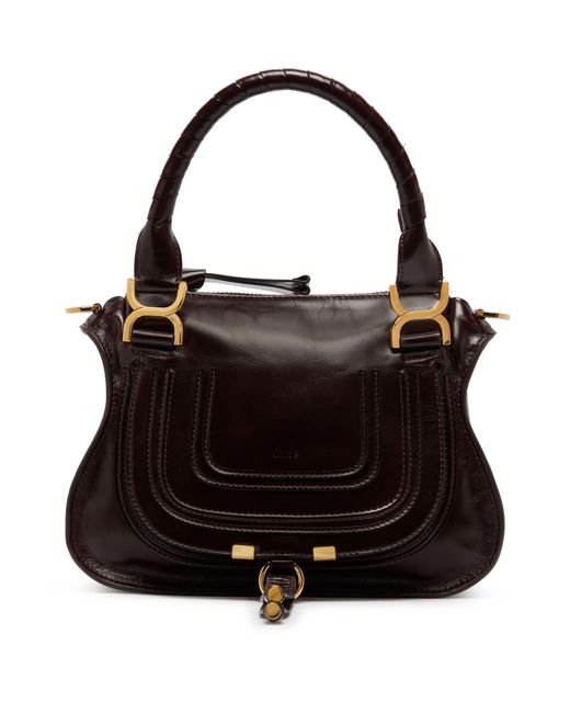 Chloé Black Kleine Tasche Marcie Aus Glanzleder