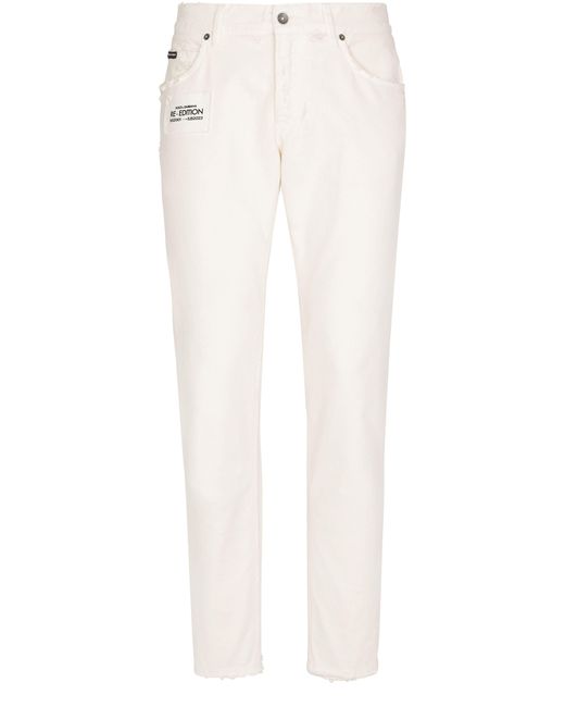 Dolce & Gabbana Weiße Denim-Jeans Regular Fit in White für Herren