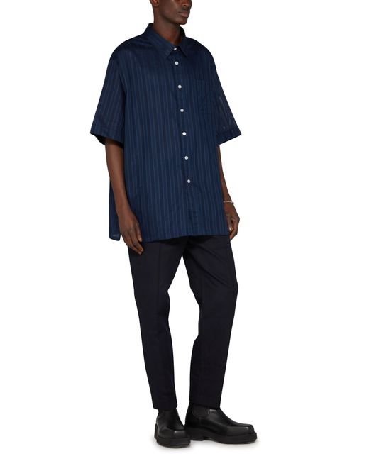 Givenchy Gestreiftes Hemd aus Baumwollvoile in Blue für Herren
