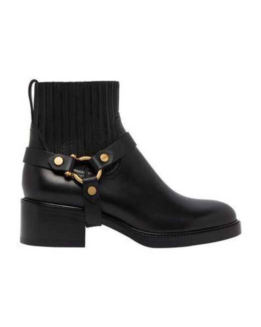 Chloé Black Stiefel Mit Schnalle Dakota