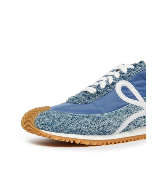 Sneakers en nylon et cuir velours Flow Loewe pour homme en coloris Blue