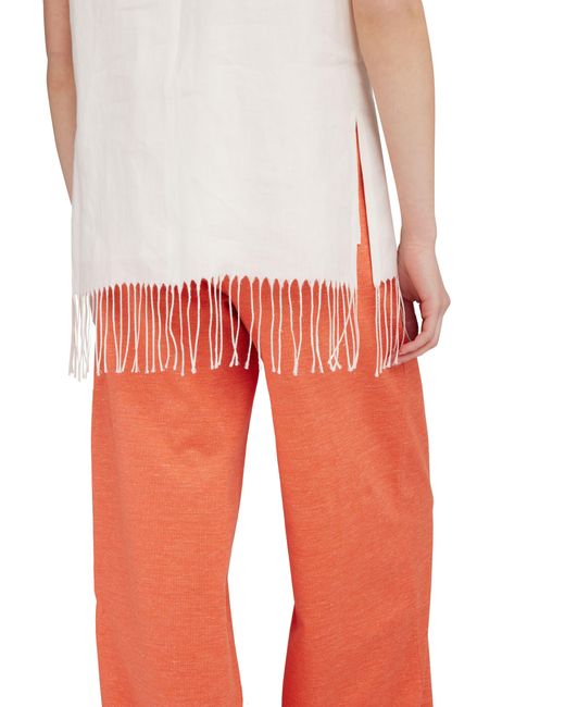 Max Mara Orange Eolie Cotton And Linen Jersey Pants