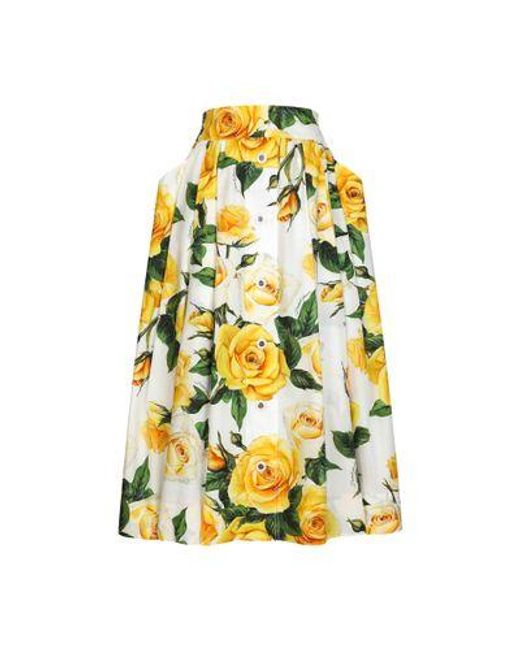 Dolce & Gabbana Yellow Midi Skirt