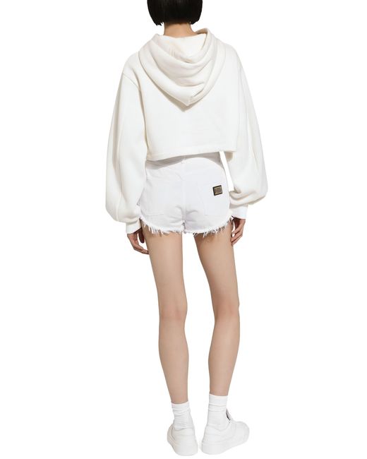 Dolce & Gabbana White Cropped Sweatshirt