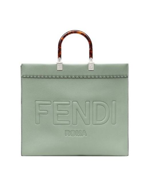 Fendi Leather Sunshine Large Bag in Green Lyst Canada