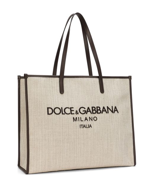 Cabas grand format en toile structurée Dolce & Gabbana pour homme en coloris Natural