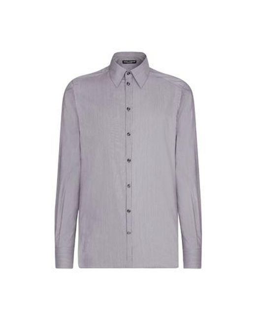 Dolce & Gabbana Purple Cotton Martini-Fit Shirt for men
