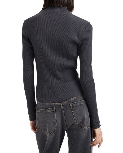 Brunello Cucinelli Blue Ribbed Jersey Top