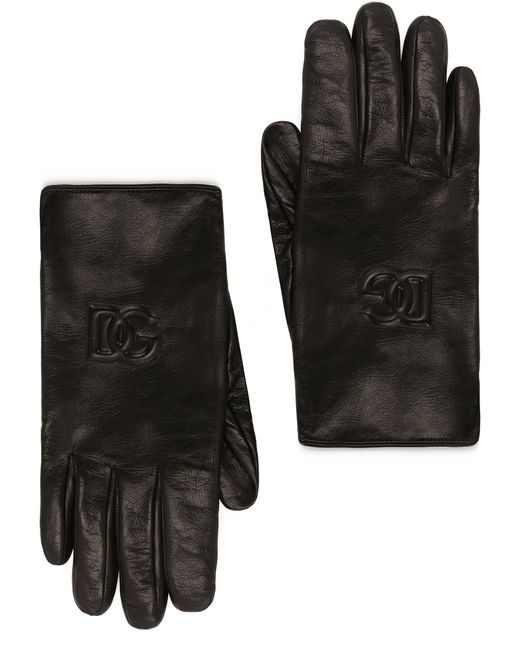 Dolce & Gabbana Black Nappa Leather Gloves for men