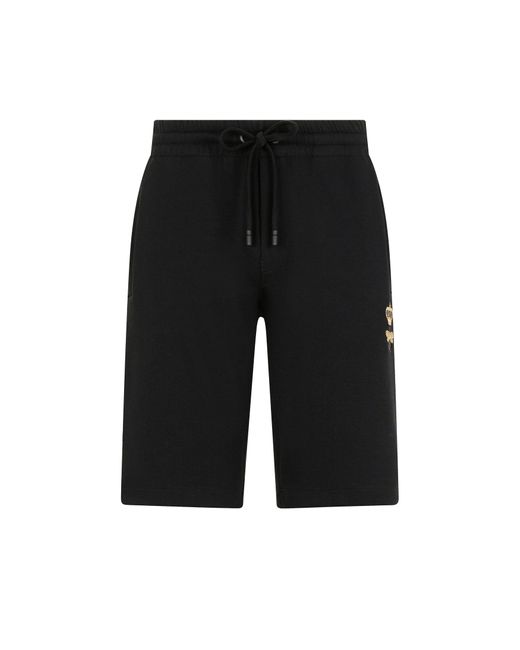 Dolce & Gabbana Black Jersey jogging Shorts for men
