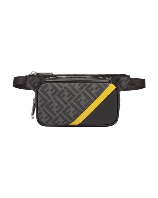 Fendi Black Diagonal Belt Bag for men