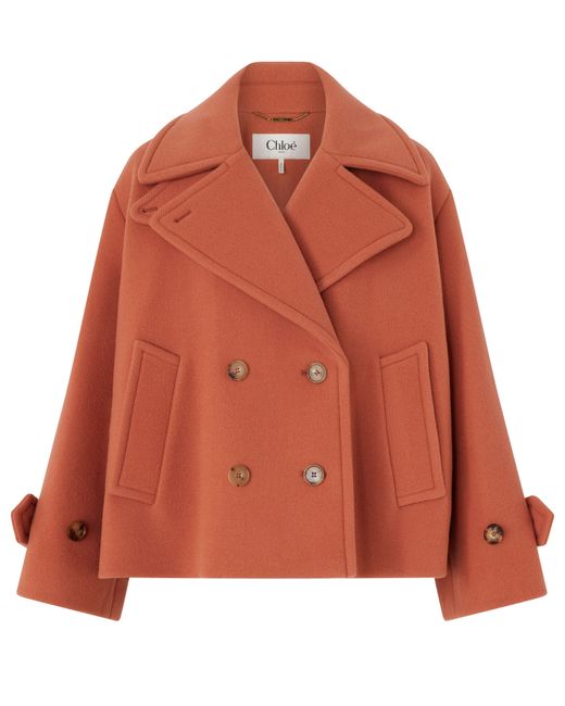 Chloé Orange Double Breasted Coat