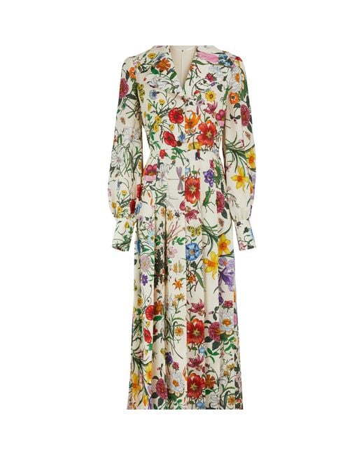 Gucci Multicolor Flora Linen Dress