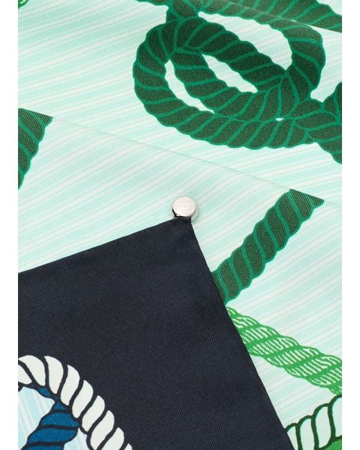 Loewe Green Printed Scarf