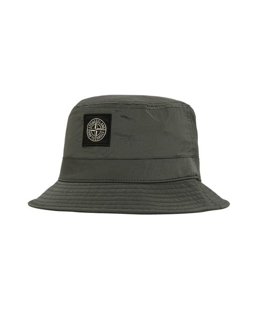 Stone Island Bucket Hat With Logo in Green for Men | Lyst