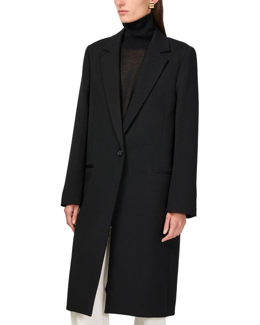 Totême Black Klassischer Taillierter Wollmantel