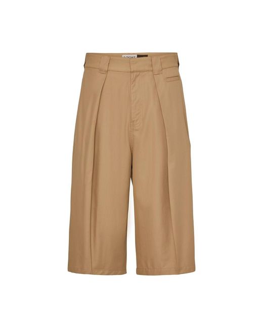 Loewe Natural Pleated Shorts for men