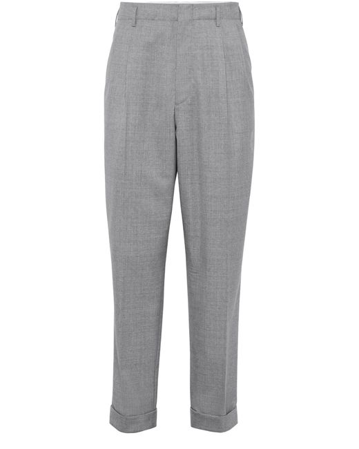 Pantalon en toile de laine vierge Brunello Cucinelli pour homme en coloris Gray