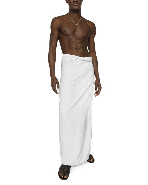 Dolce & Gabbana White Beach Towel (115X186) for men