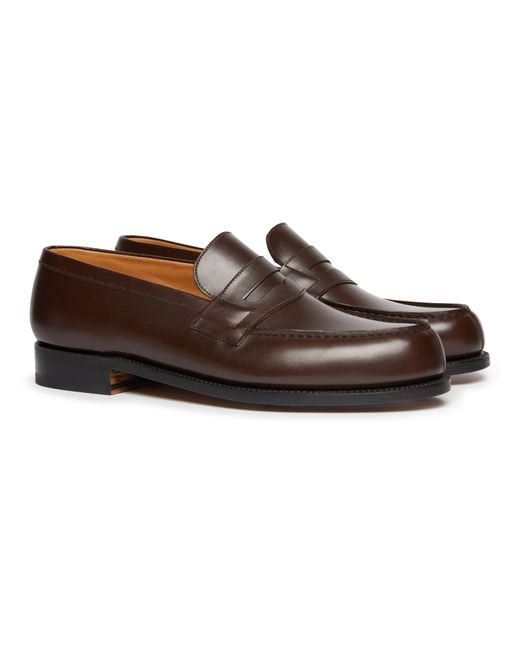 J.M. Weston Brown Flat Loafers for men