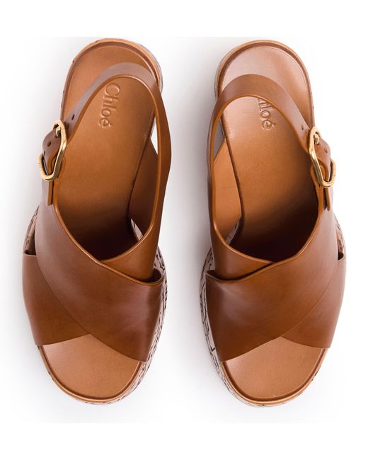 Chloé Brown Sandalen Mit Keilabsatz Maxime 130