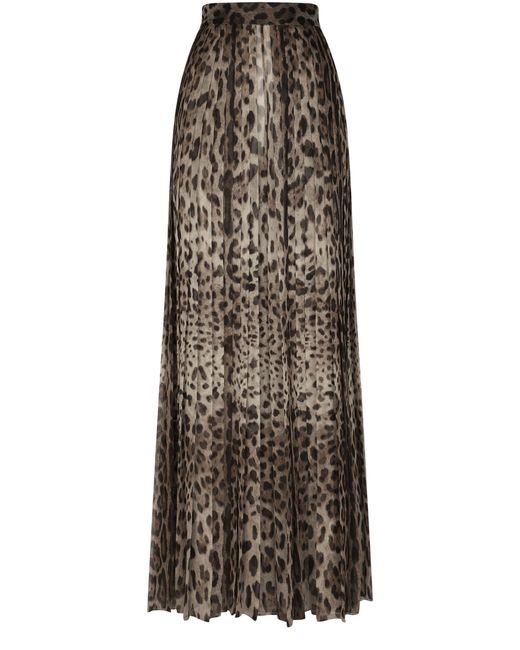 Dolce & Gabbana Multicolor Chiffon-Culotte mit Leopardenprint