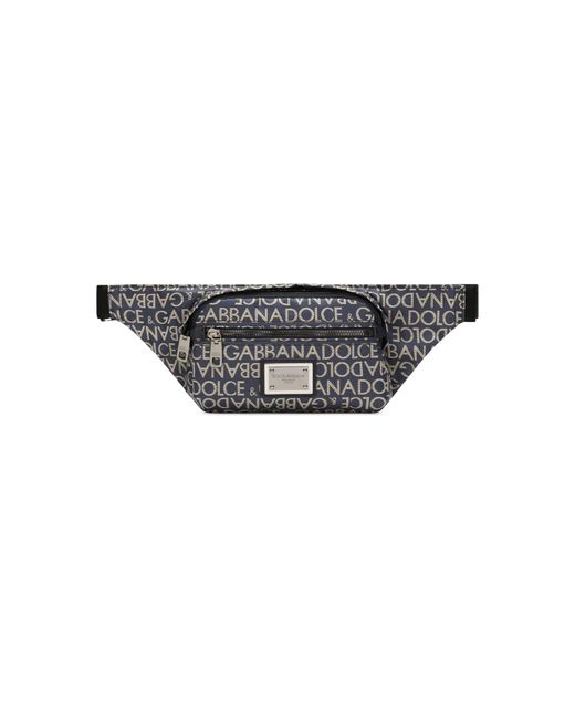 Dolce & Gabbana Gray Small Jacquard Belt Bag for men