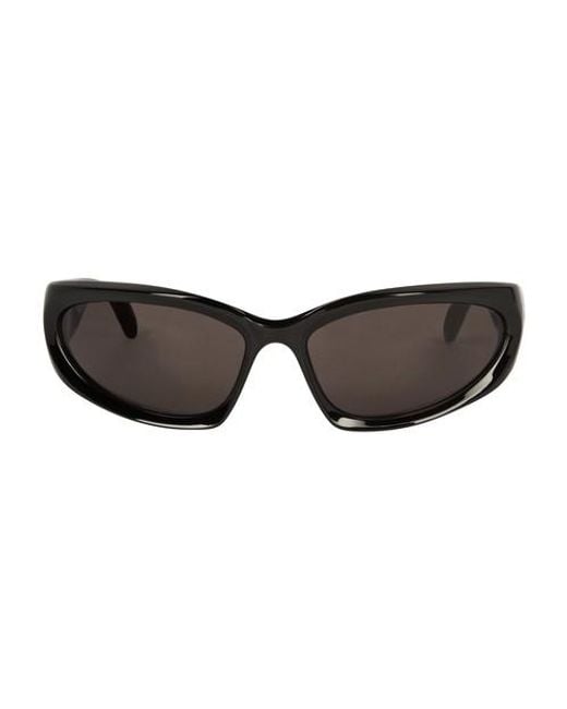 Balenciaga Swift Oval Sunglasses in Black | Lyst