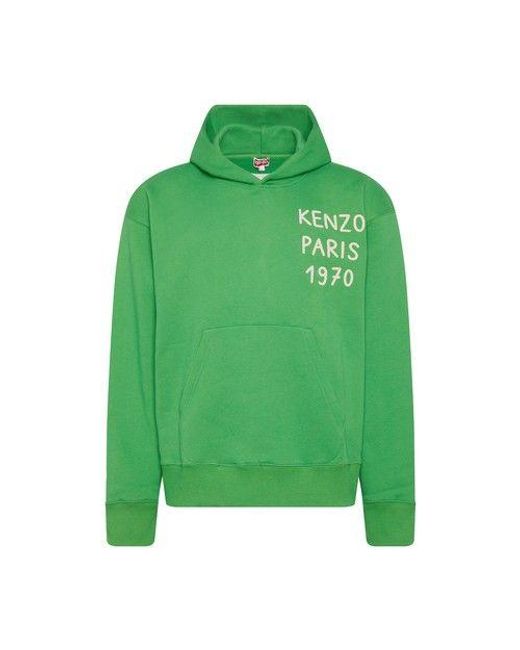 KENZO Printed Cotton-Jersey Hoodie for Men