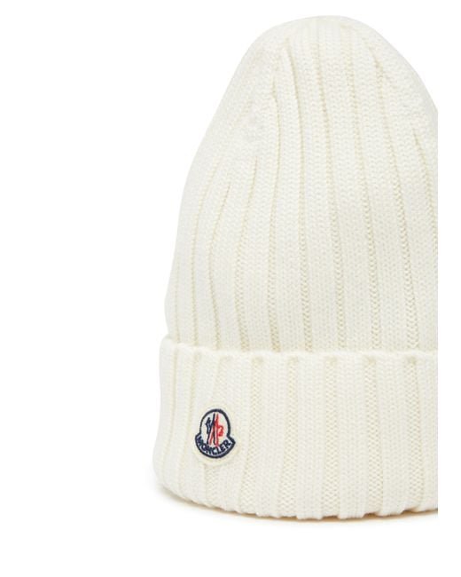 Moncler White Mütze Mit Logo
