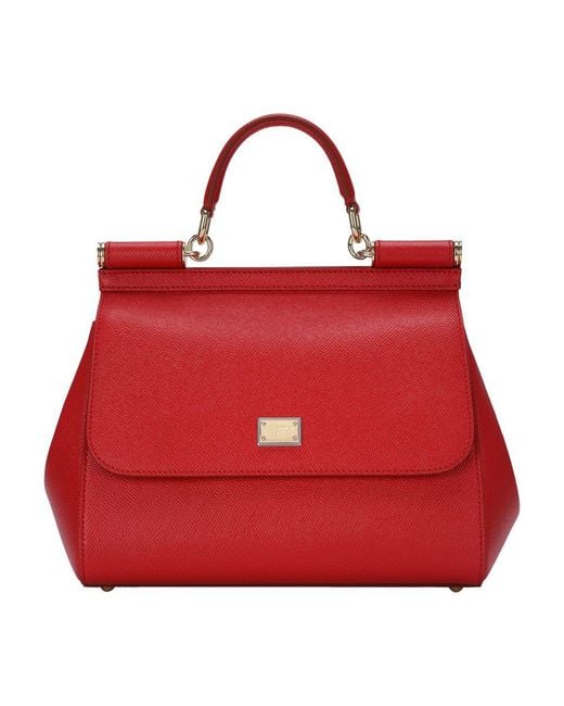 Dolce & Gabbana Red Medium Sicily Handbag