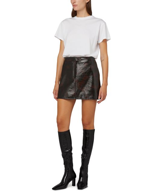Courreges Black Vinyl Reedition Mini Skirt