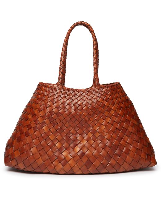 Dragon Diffusion Brown Santa Croce Large Shoulder Bag