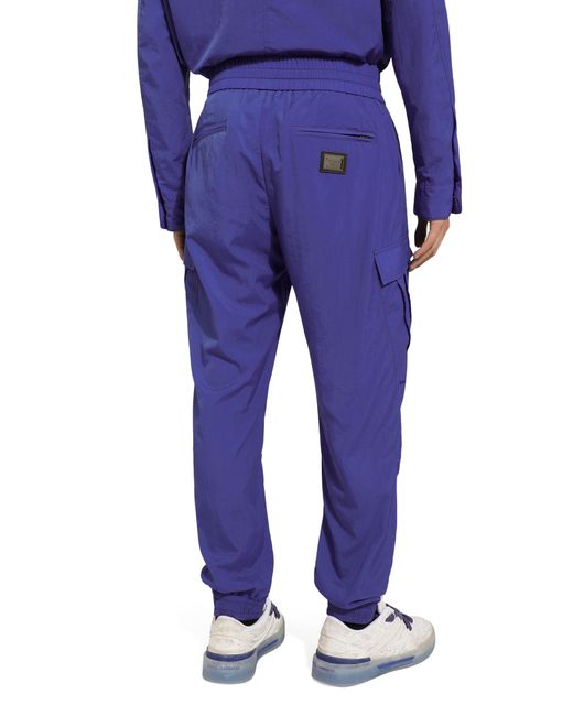 Dolce & Gabbana Purple Stretch Cotton Cargo Pants for men