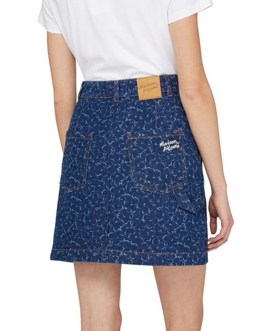Maison Kitsuné Blue Short Denim Skirt