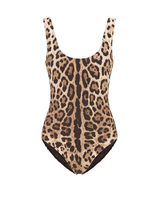 Dolce & Gabbana Brown One-Piece Swimsuit