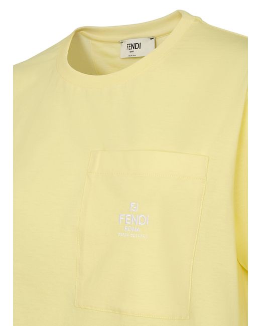 Fendi Yellow Short-Sleeved T-Shirt