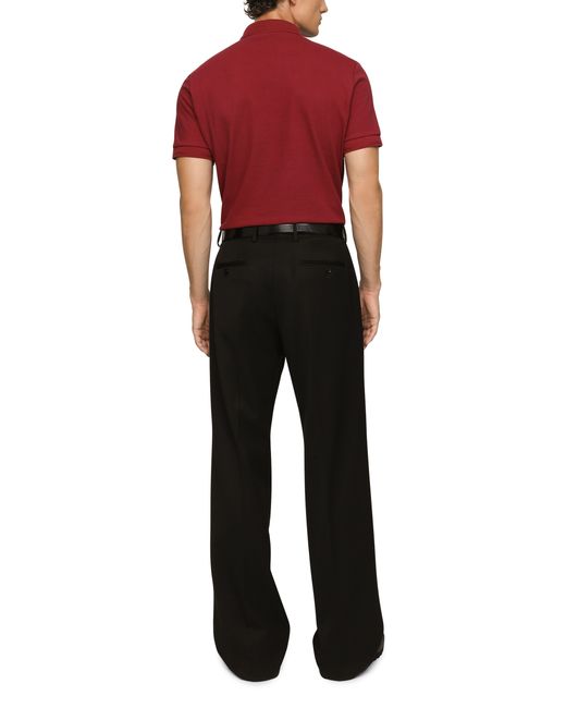 Dolce & Gabbana Red Cotton Piqué Polo-Shirt for men